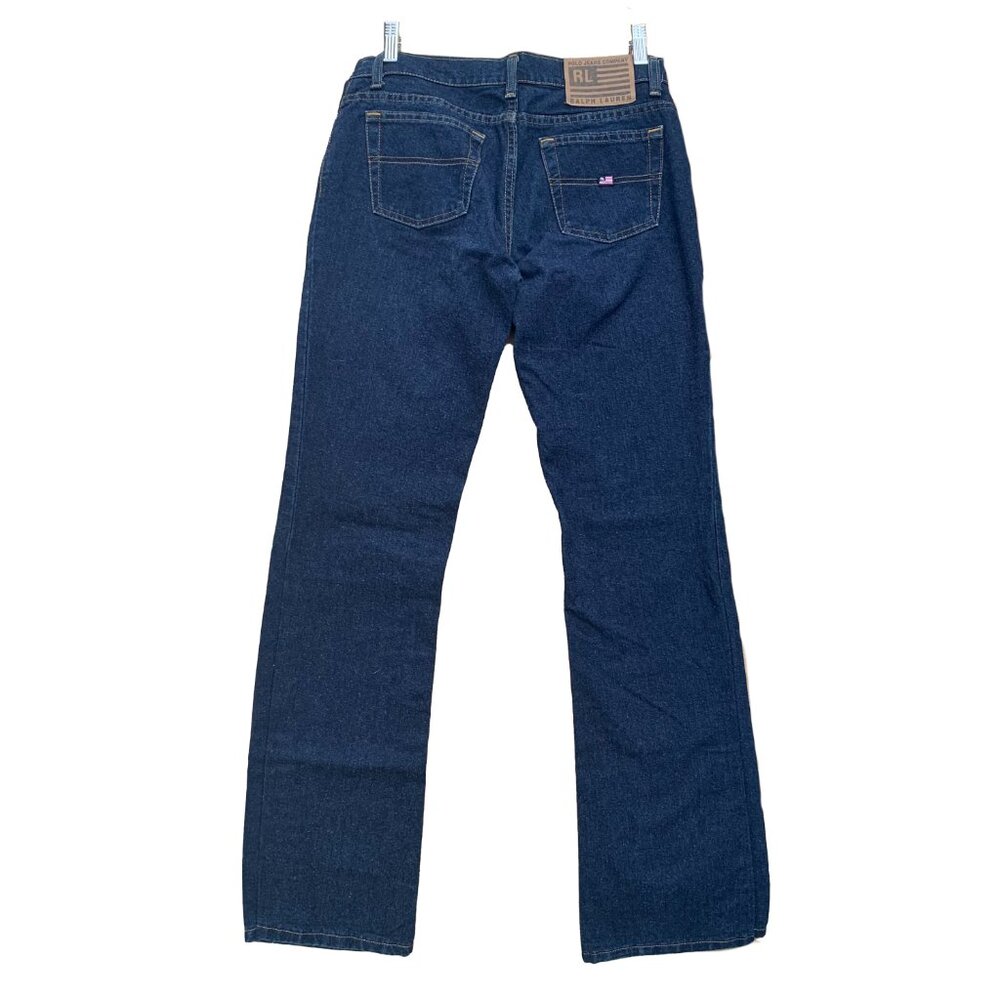 Ralph Lauren Polo Women's Jeans Size 5/6 X 32 Hipster Flare Dark Wash Low‎ Rise